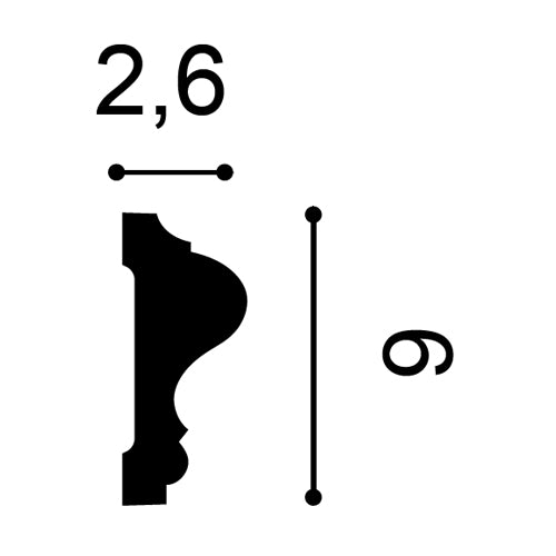 Stuhlschiene Gesimsleiste Stuckdekoration Orac Decor P8020 LUXXUS Dekoratives Wandprofil 2 m - 0