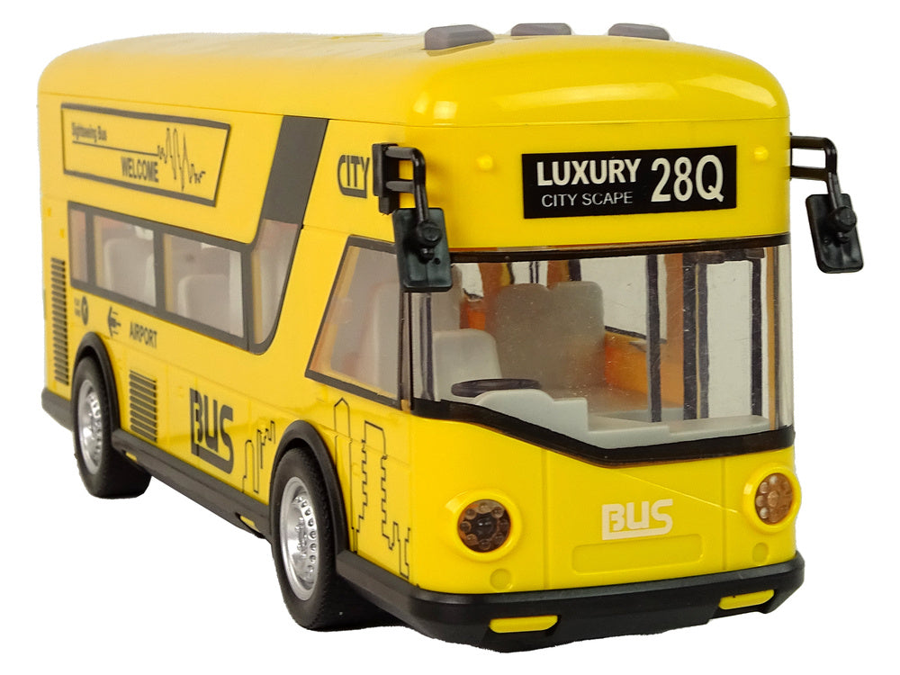 Yellow City Bus With Friction Drive 1:18