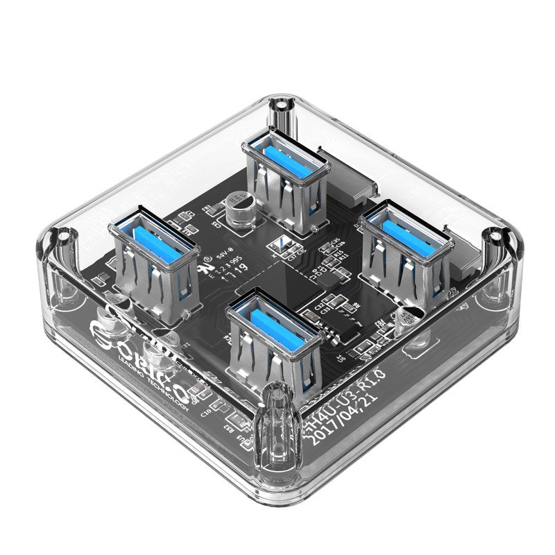 USB hub 4-port USB 3.0, transparent, ORICO MH4U