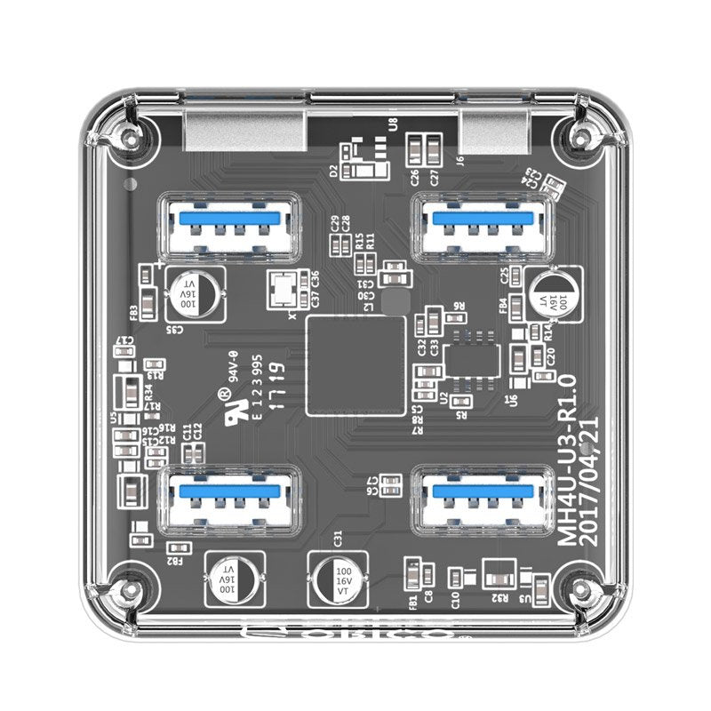 USB hub 4-port USB 3.0, transparent, ORICO MH4U