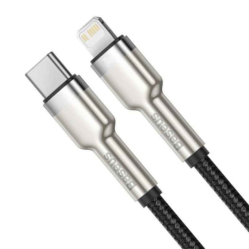 USB-C cable for Lightning Baseus Cafule, PD, 20W, 0,25m (black)