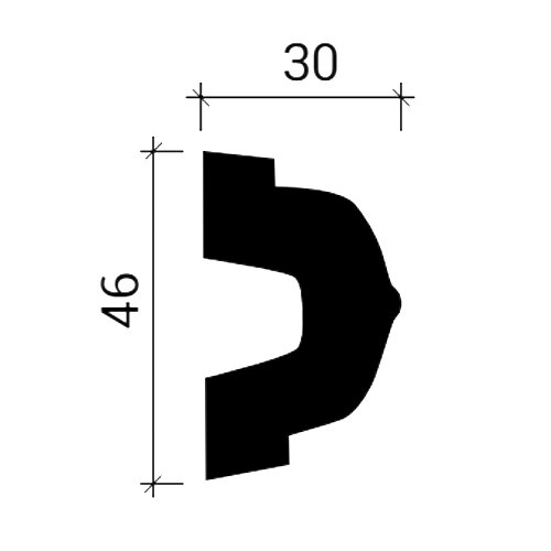 Eckelement 152328 Profhome Dekoelement zeitloses klassisches Design weiß - 0