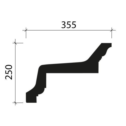 Cornice Profhome 401101 Fassadenprofil Zierleiste Zierleiste im Neoklassizismus-Stil weiß 2 m - 0