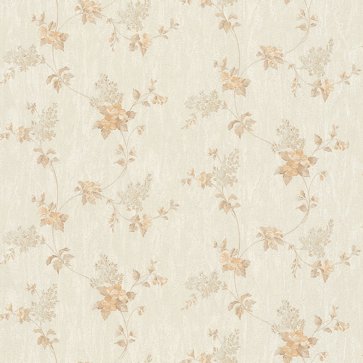 Floral wallpaper Profhome 372529-GU lightly textured vinyl wallpaper with a floral design matt beige white-cream white 5.33 m2