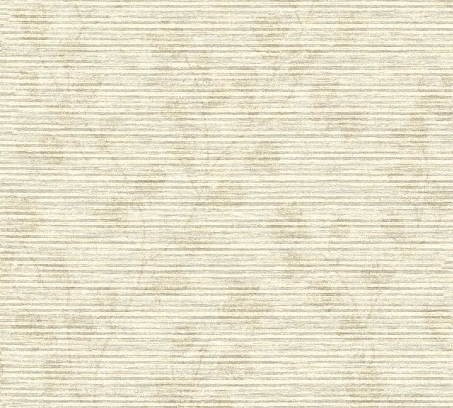 Papier peint floral Profhome 387475-GU papier peint intissé gaufré à chaud légèrement texturé avec des ornements floraux mat crème gris 5,33 m2