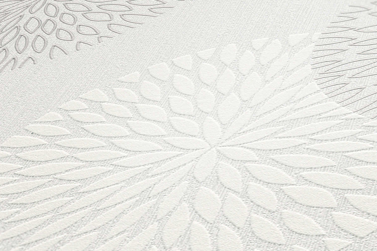 Papier peint à motifs graphiques Profhome 937922-GU papier peint intissé légèrement texturé avec un dessin graphique mat crème blanc 5,33 m2 - clicktofournisseur.com