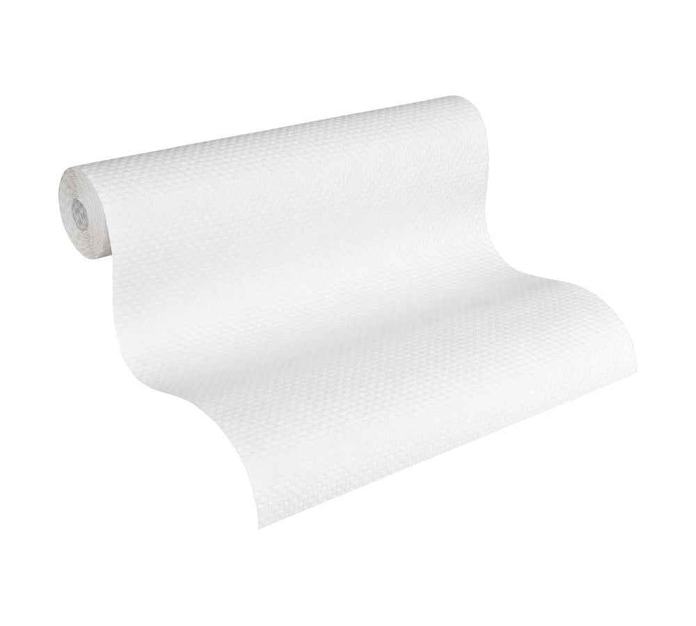 Papier peint aspect textile Profhome 141217-GU papier peint intissé à peindre légèrement texturé à l'aspect textile mat blanc 5,33 m2