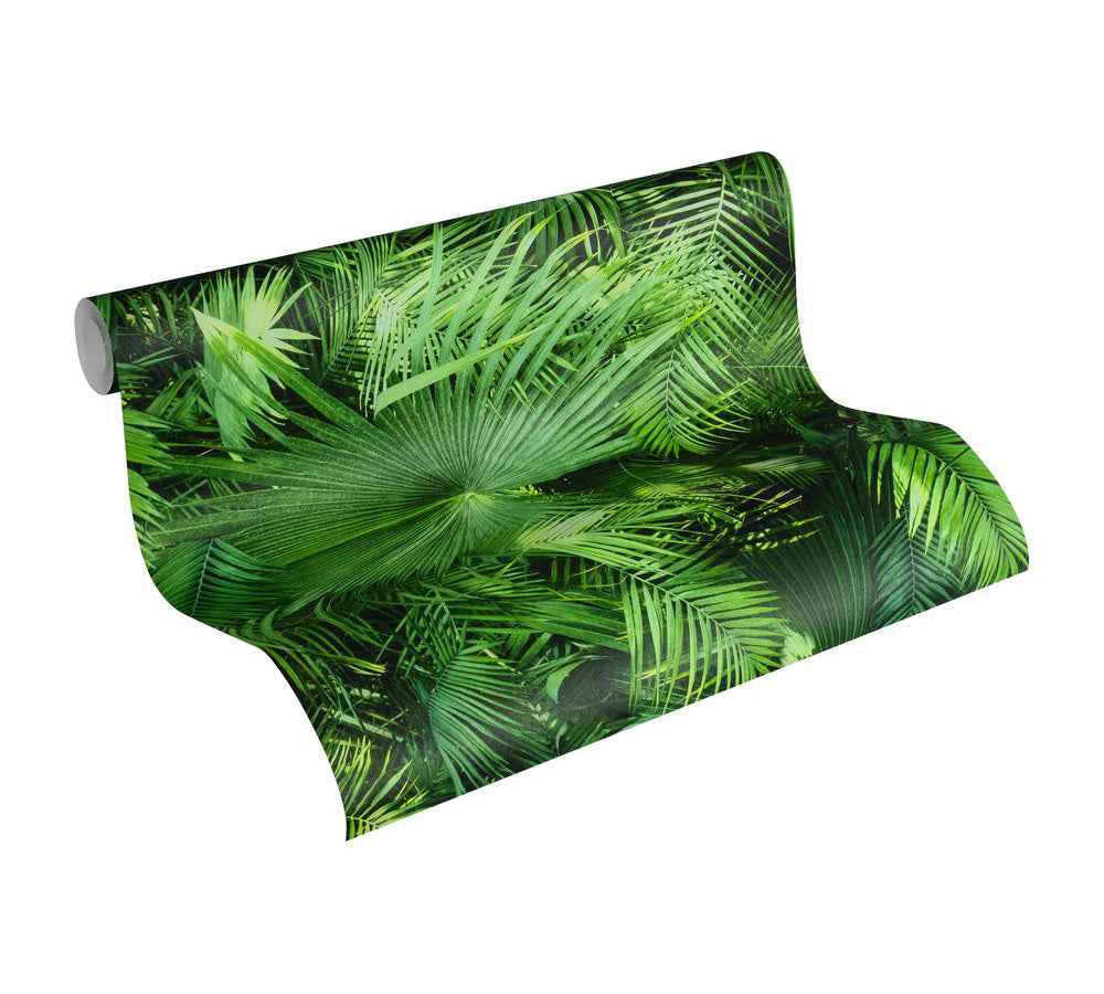 Papier peint nature Profhome 362001-GU papier peint intissé lisse au design de jungle mat vert 5,33 m2