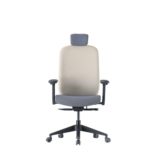 Up Up Athene ergonomic office chair Black, Grey + Ivory fabric