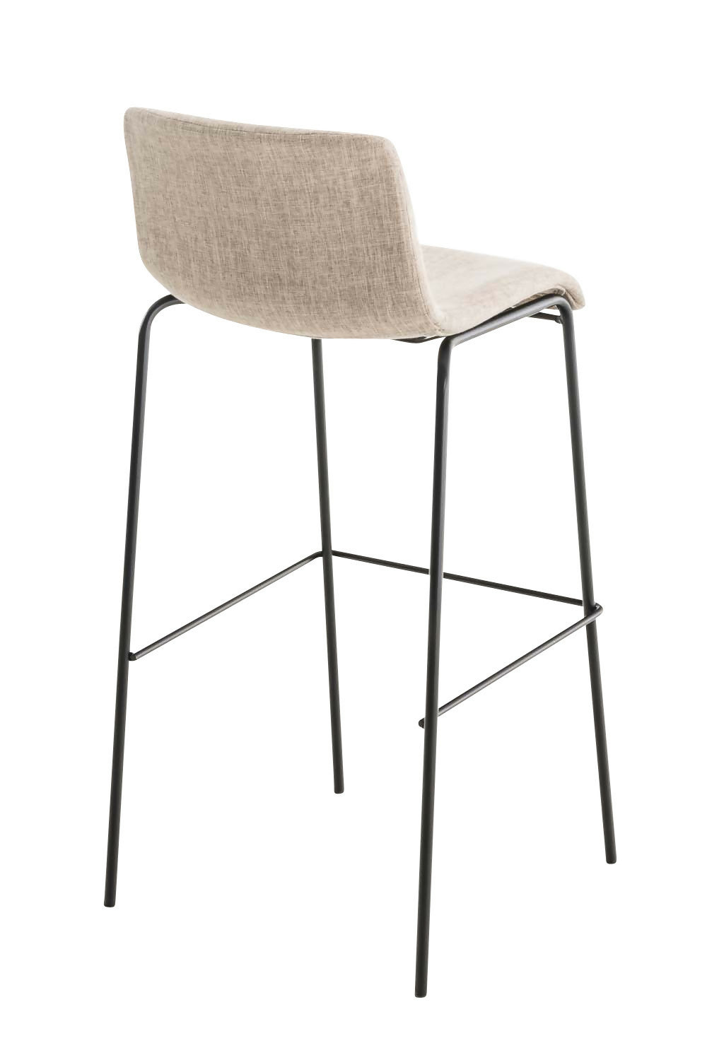 Hoover Bar Chair - Metal / Cream Fabric