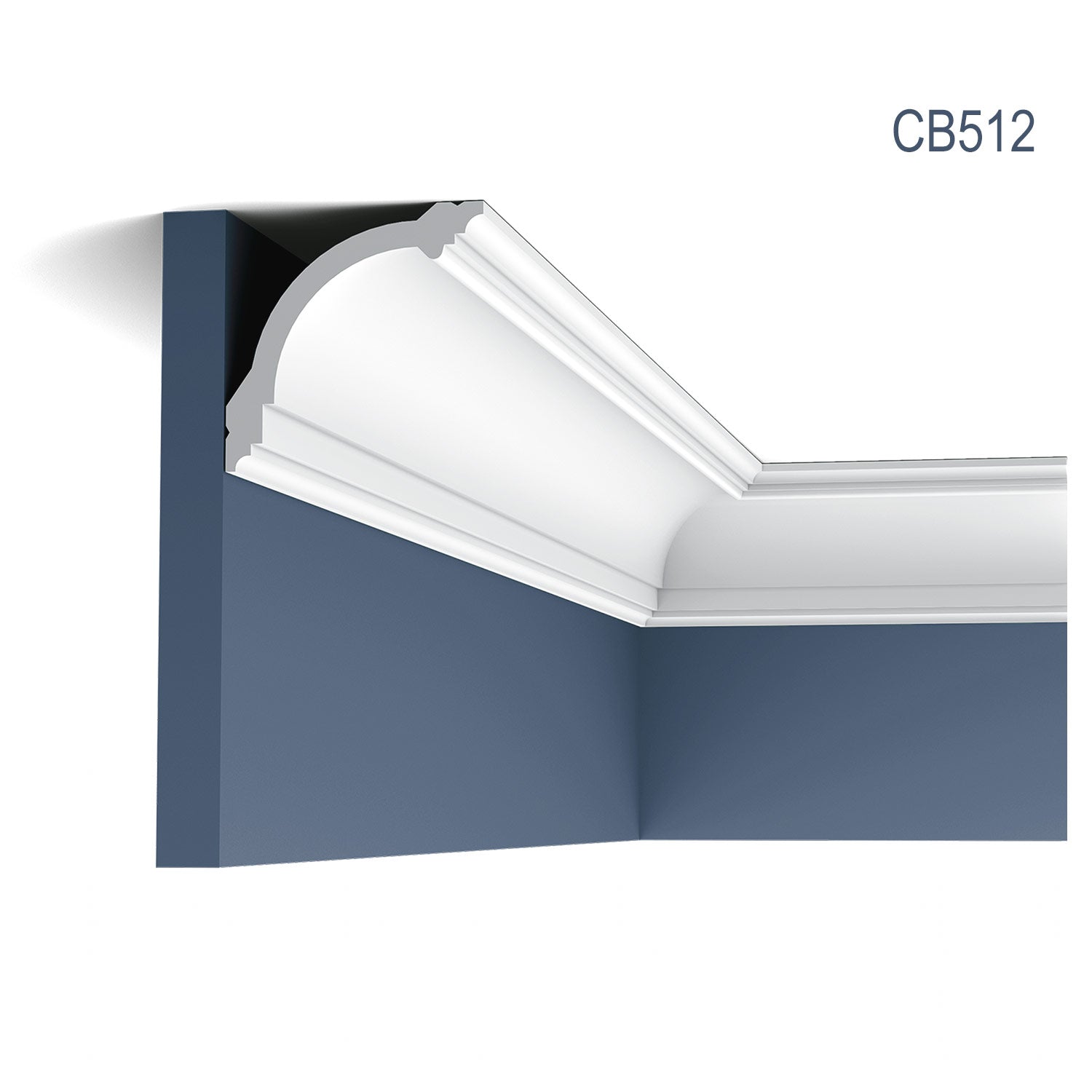 Carton de 16 mètres CB512 Corniches plafond Orac Decor - 10x10x200cm (h x p x L) - polystyrene - Conditionnement : Carton 8 pièces