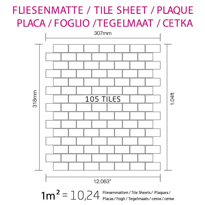 Mosaïque métal massif Carrelage Titane miroir Smoke gris foncé Grosseur 1,6mm ALLOY House-Ti-SM 0,98 m2