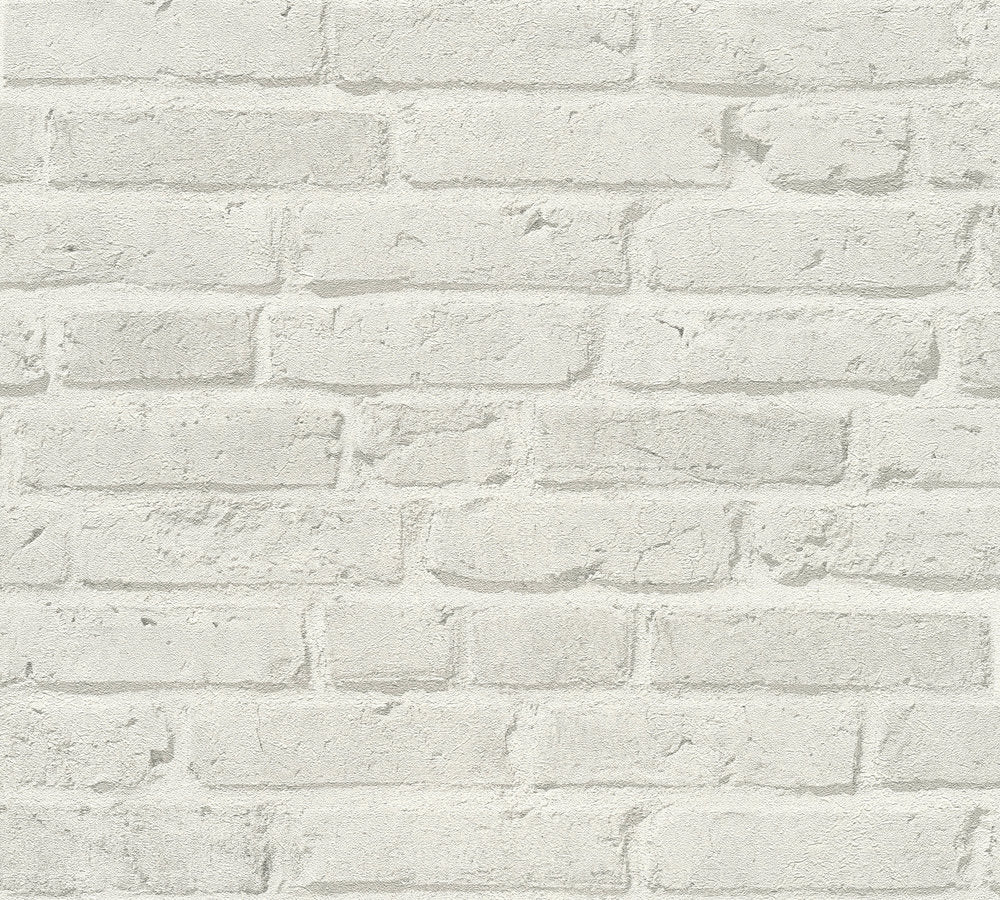 Stone look wallpaper tiles Profhome 355814-GU lightly textured non-woven wallpaper with matte stone look gray 5.33 m2