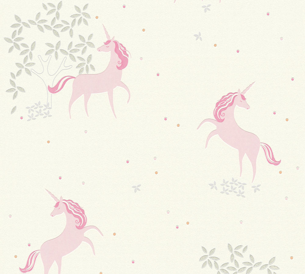 Children's wallpaper Profhome 369891-GU smooth non-woven wallpaper with a childish design matte pink gray white 5.33 m2