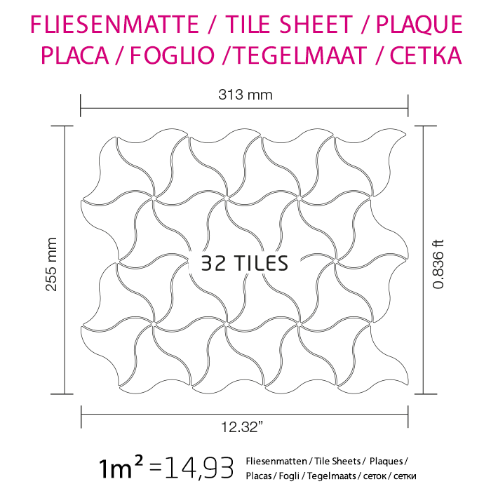 Massive Metallmosaikfliese Kupfer laminiertes Kupfer Größe 1,6 mm ALLOY Ninja-CM entworfen von Karim Rashid0,67 m2