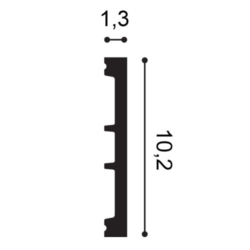 Türrahmen Orac Decor DX163-2300-RAL9003 AXXENT SQUARE Zierleiste Stuhlschiene Sockel modernes Design weiß 2,3 m - 0