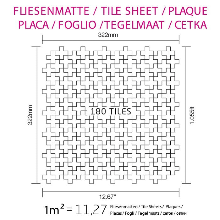 Mosaïque métal massif Carrelage Laiton laminé doré Grosseur 1,6mm ALLOY Swiss CroS-S-BM 0,88 m2