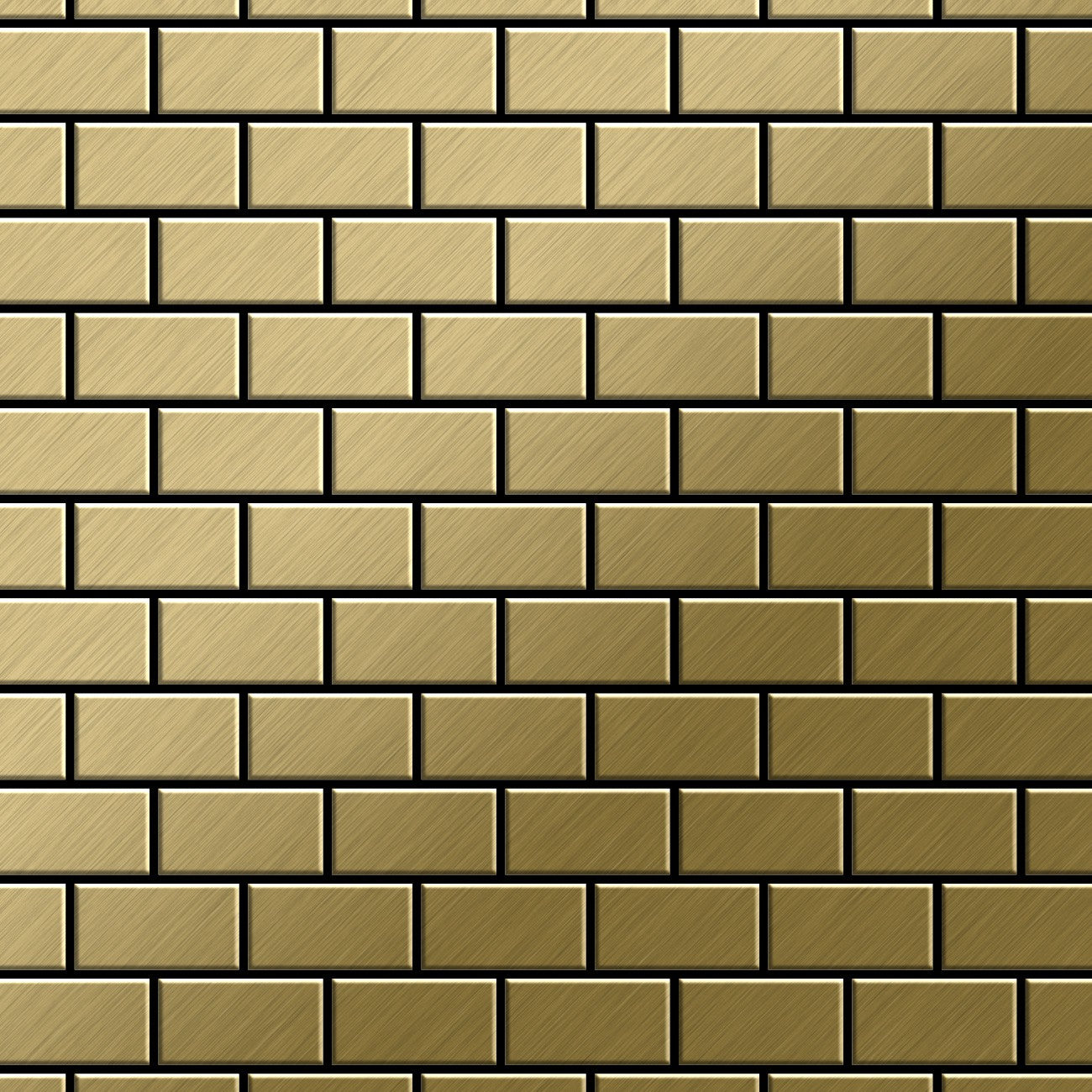 Mosaïque métal massif Carrelage Titane brossé Gold doré Grosseur 1,6mm ALLOY House-Ti-GB 0,98 m2