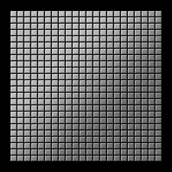 Massive Metallmosaikfliese Grau gebürsteter Edelstahl Größe 1,6 mm ALLOY Glomesh-SSB 1,07 m2 - 0