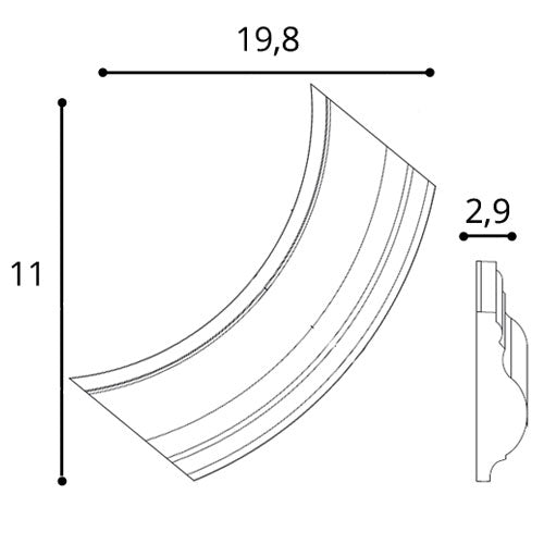 Eckelement Stuckdekoration Orac Decor P801C LUXXUS Gesims zum Formen von Cimase für die Wandeinrahmung - 0