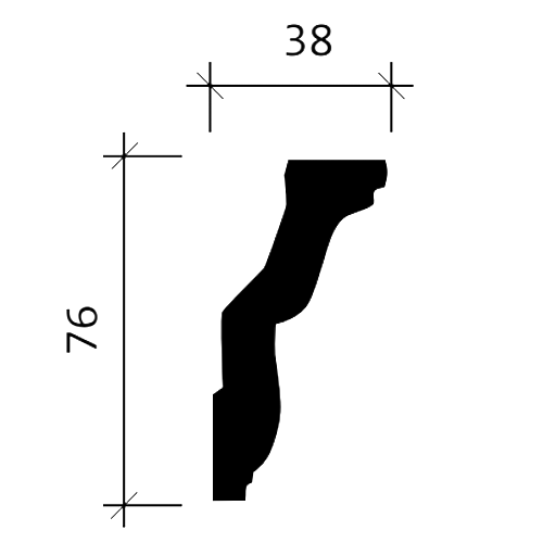 Cornice 150112 Profhome Zierleiste, zeitloses klassisches Design, weißes Polyurethan, 2 m