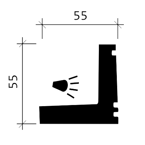 Cornice 150226 Profhome Zierleiste Indirekte Beleuchtung modernes Design weiß 2 m