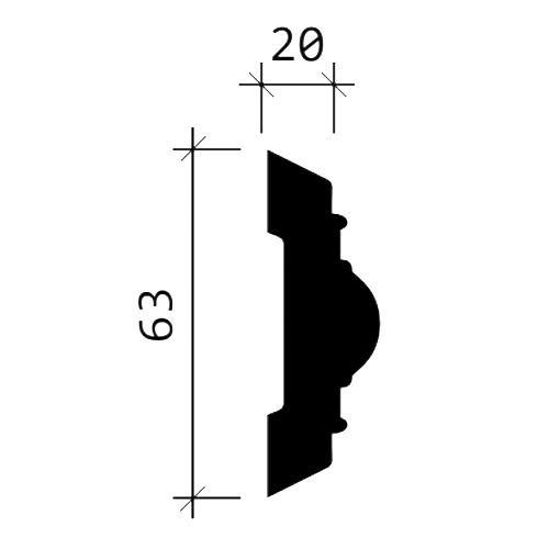 Stuhlschiene 151376F Profhome Flexible Zierleiste im Neoklassizismus-Stil weiß 2 m - 0