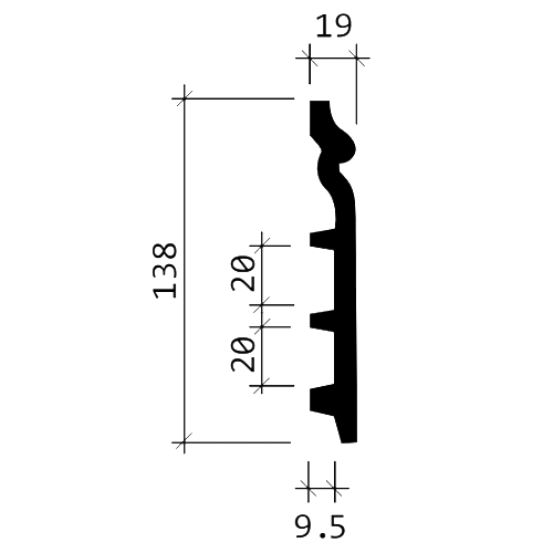 Profhome 153110 1 Karton 10 Stück Sockelleiste 20 m