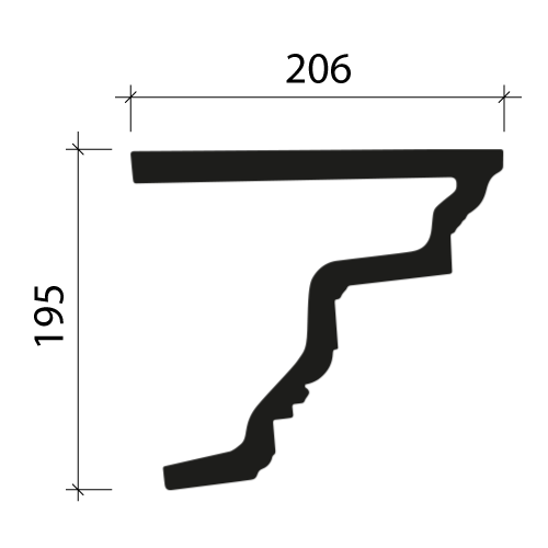 Cornice Profhome 432302 Fassadenprofil Zierleiste Zierleiste zeitloses klassisches Design weiß 2 m - 0