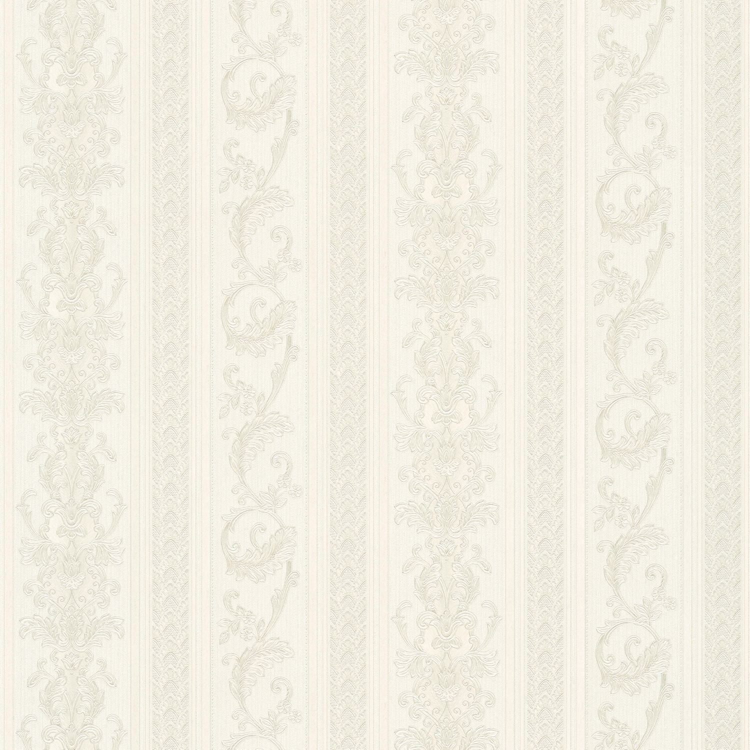 Baroque wallpaper Profhome 335471-GU lightly textured non-woven wallpaper in baroque style matt cream silver gray 5.33 m2