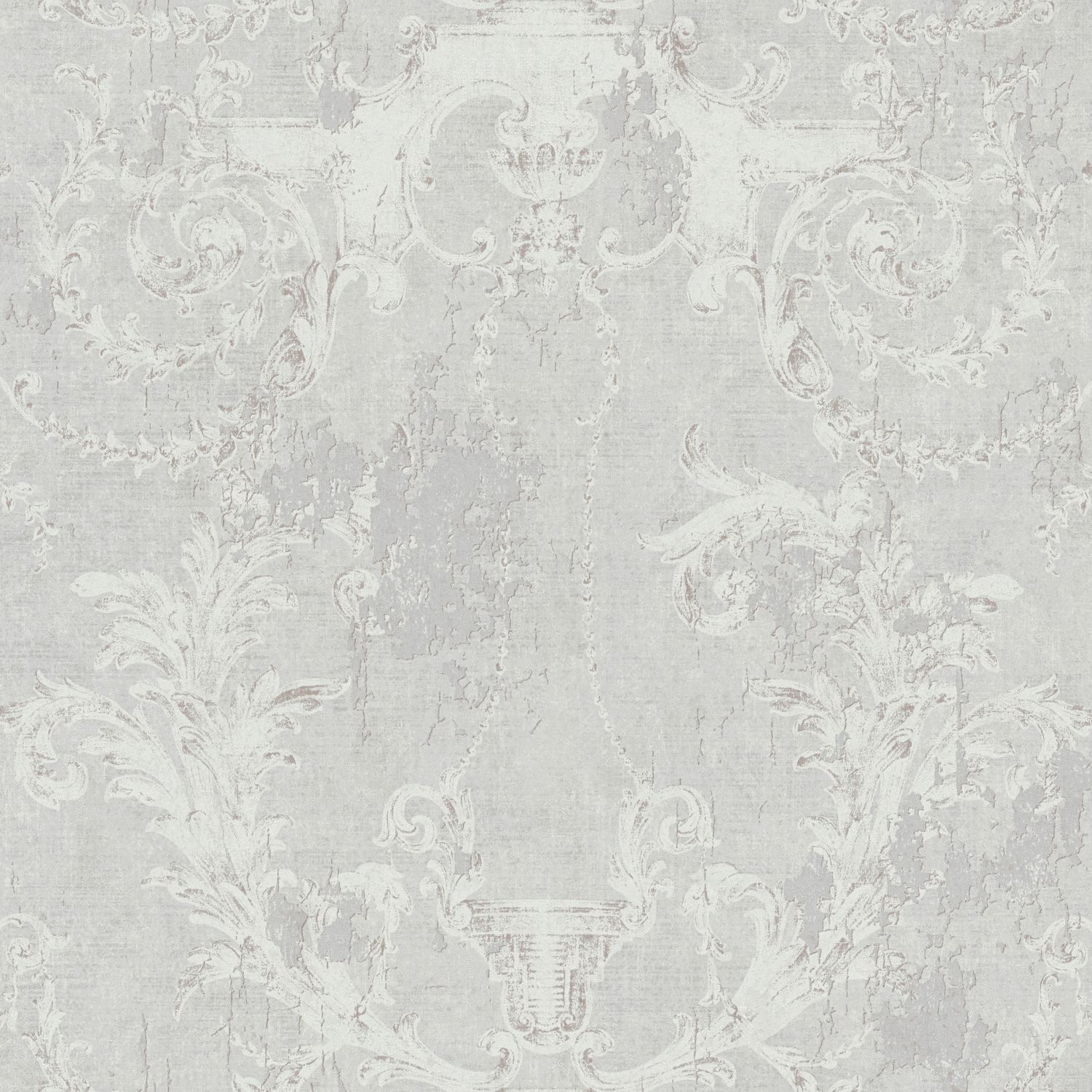 Baroque wallpaper Profhome 376531-GU slightly textured non-woven wallpaper in baroque style matt gray white 5.33 m2