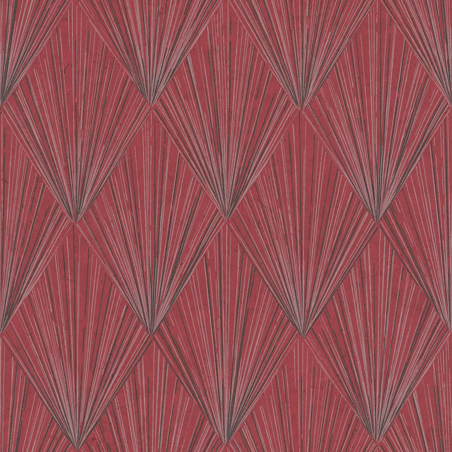 Graphic pattern wallpaper Profhome 378642-GU lightly textured non-woven wallpaper with a matte graphic design red black gray 5.33 m2