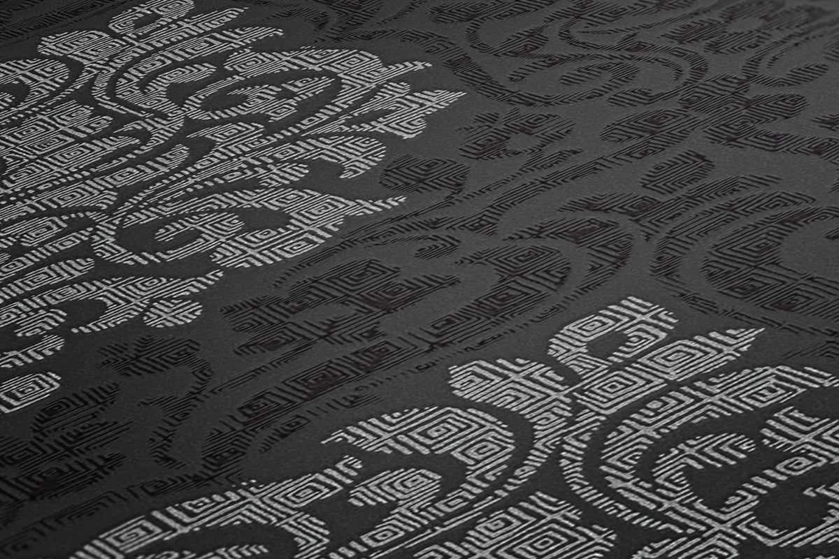 Baroque wallpaper Profhome 324804-GU smooth non-woven wallpaper in baroque style matt silver black gray 5.33 m2