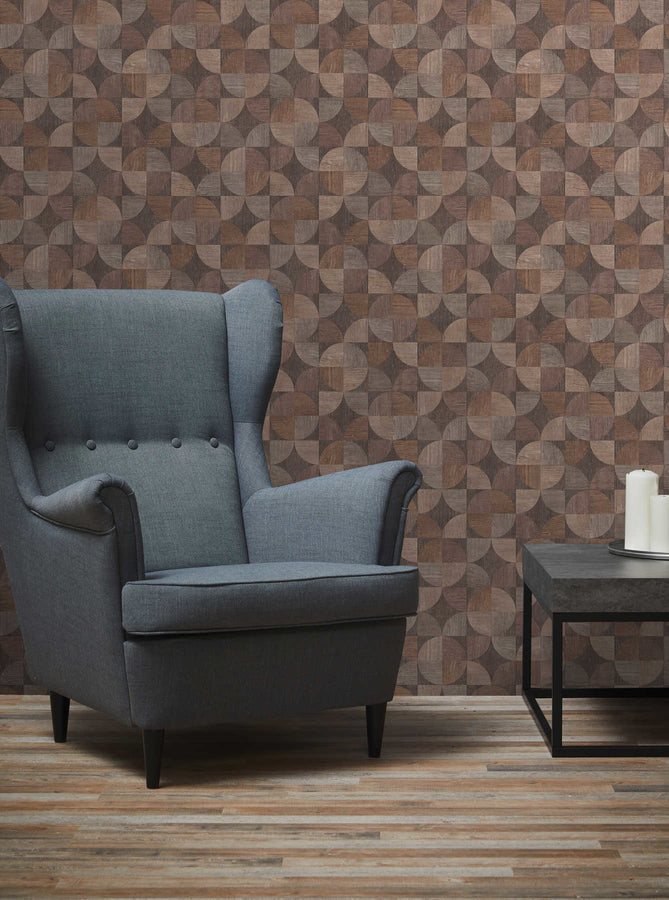 Profhome wood look wallpaper 369131-GU lightly textured non-woven wallpaper with matt wood look brown beige gray 5.33 m2