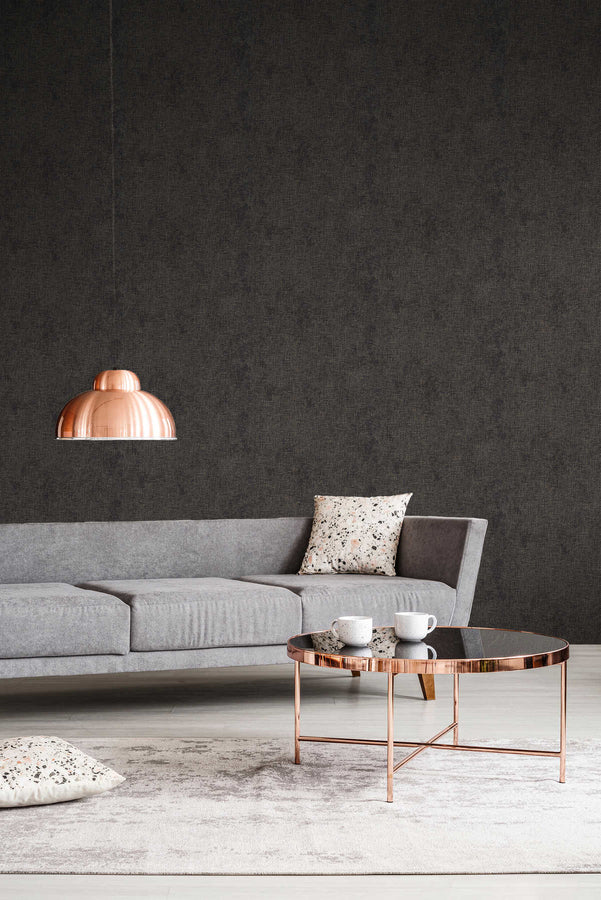 Tone-on-tone wallpaper Profhome 374314-GU slightly textured tone-on-tone non-woven wallpaper glossy black gold 5.33 m2