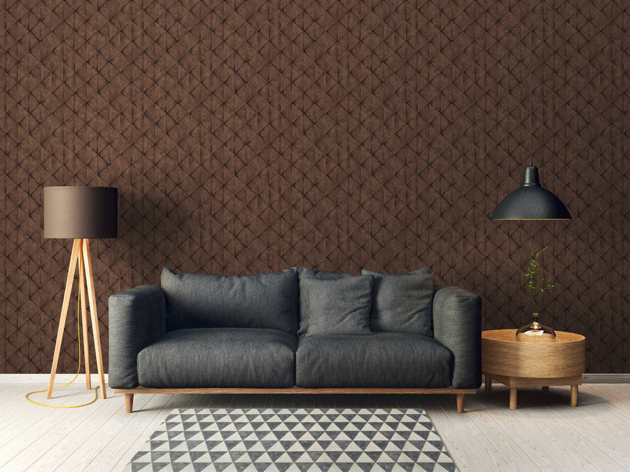 Graphic wallpaper Profhome 377424-GU smooth non-woven wallpaper with graphic design matt black-brown 5.33 m2