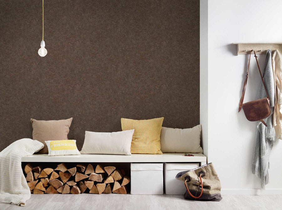 Tone-on-tone wallpaper Profhome 377442-GU slightly textured tone-on-tone non-woven wallpaper matt gray brown 5.33 m2