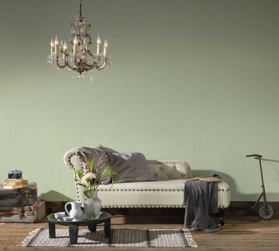 Tone-on-tone wallpaper Profhome 808851-GU slightly textured tone-on-tone non-woven wallpaper matte green 5.33 m2