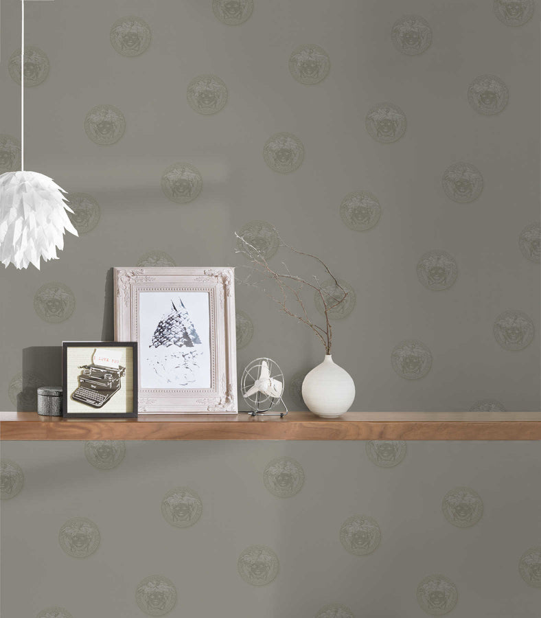 Exclusive luxury wallpaper Profhome 348623-GU lightly textured non-woven wallpaper glossy design gray 7.035 m2