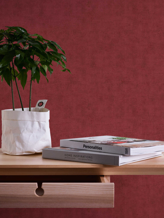 Tone-on-tone wallpaper Profhome 374172-GU lightly textured tone-on-tone non-woven wallpaper glossy red 5.33 m2