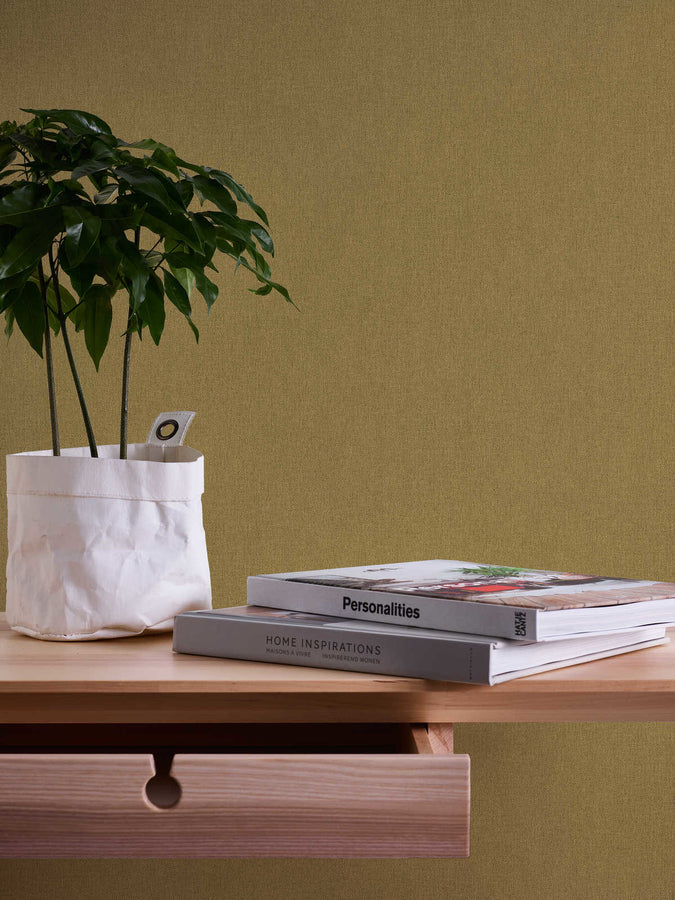 Tone-on-tone wallpaper Profhome 377035-GU smooth non-woven tone-on-tone wallpaper matte yellow brown 5.33 m2