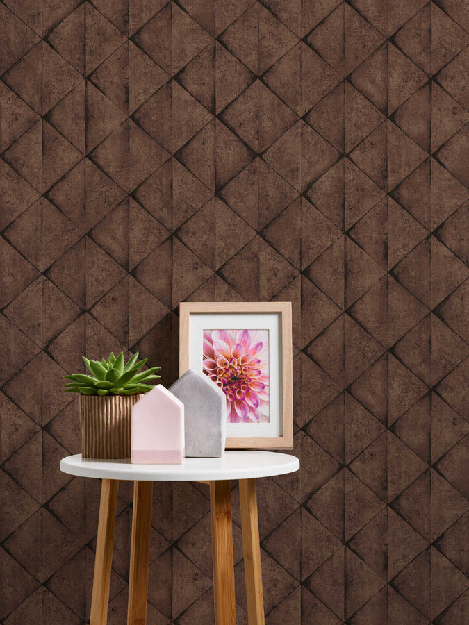 Graphic wallpaper Profhome 377424-GU smooth non-woven wallpaper with graphic design matt black-brown 5.33 m2