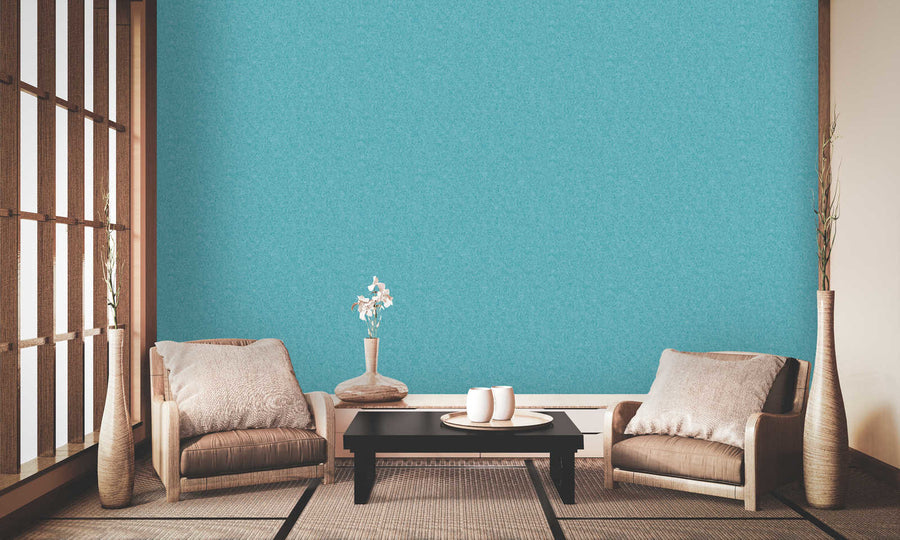 Tone-on-tone wallpaper Profhome 379133-GU smooth non-woven tone-on-tone wallpaper matte turquoise 5.33 m2