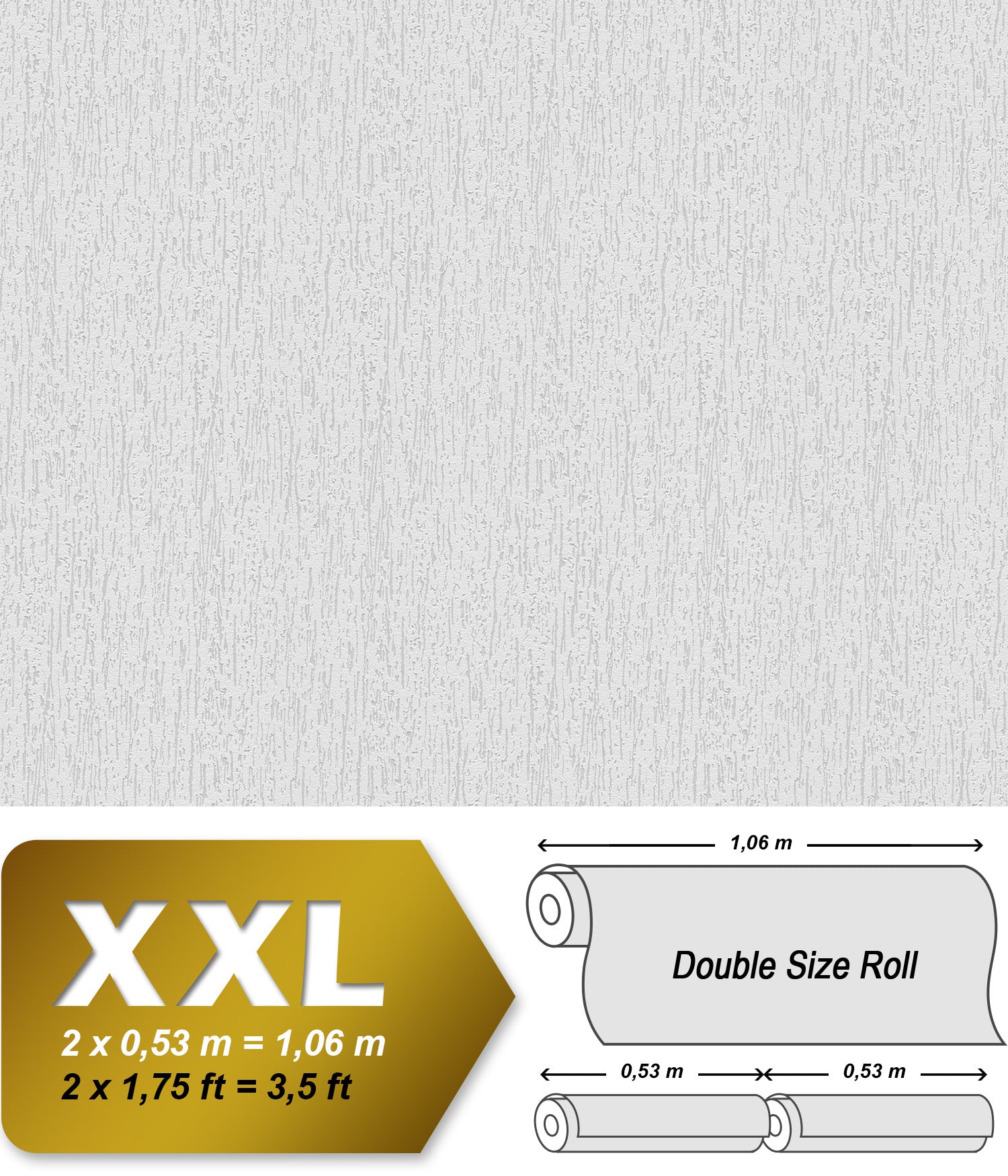 Profhome plaster look wallpaper 658319-GU lightly textured non-woven paintable wallpaper with matt white plaster look 26.5 m2 - 0