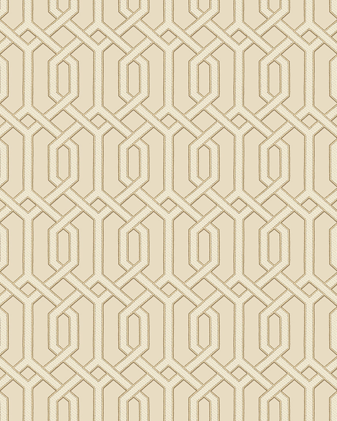 Graphic pattern wallpaper Profhome BA220014-DI hot embossed non-woven wallpaper with graphic design and metallic accents bronze beige 5.33 m2